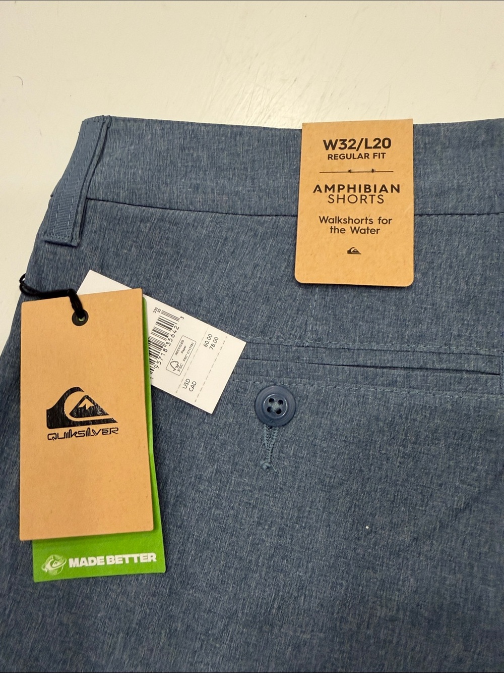Quiksilver Men's Heather Navy Hybrid Shorts - Picture 4 of 4